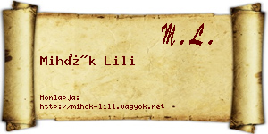 Mihók Lili névjegykártya